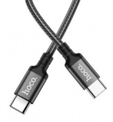 Кабель "Hoco X14TTB" Type-C to Type-C нейлоновая оплетка 60W длина 1м черный