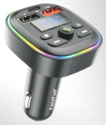 Автомобильный FM трансмиттер “FaizFull FS38” 12-24V 2,4A  Bluetooth 5.4+EDR RGB встроенный микрофон