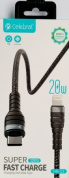 Кабель Celebrat HB-12 Type-C-IP 20W 1,2m нейлон черный