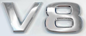 Шильдик автомобильный SHKP V8 №2 S серебрянный пластик