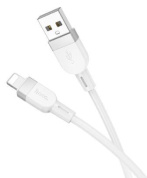 Кабель "Hoco X109IW1 USB-IP" силиконовая оплетка 2.4А  длина 1м белый