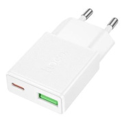 ЗУ сетевое "Hoco N73W" мини USB-A+USB-C PD20W белый