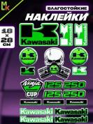 Комплект наклеек PKTZ-243 "Кавасаки 243" светоотражающие 28*18см