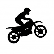 Виниловая наклейка VRC 883-6 "Мотокросс" плоттер черная 7,5*9,5см