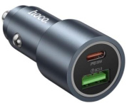 Автомобильное зарядное устройство "Hoco Z60" USB-A-USB-C PD30W + QC18W серый
