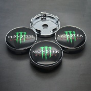 Колпачки на ступицу Monster Energy NZDK 049 черные пластик металл 4 шт.