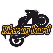 Виниловая наклейка VRC 883-8 "Biker on board" 14*11 см