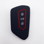 Чехол ключа CHEB021 "Volkswagen" (Skoda Octavia PRO, Golf GTI MK8) черный силикон