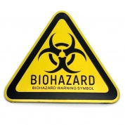 Шильдик Biohazard SHK 090 металлический 58*65 мм