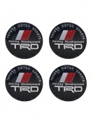 Наклейки на диски NZD 093 "Карбон TRD" черная металл 4 шт.