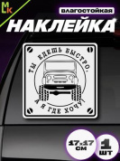 Виниловая наклейка Быстро едешь VRC 712-01 серый фон большая