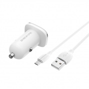 ЗУ-прикуриватель "Borofone Z12AM" USB+ кабель Micro длина 1м, быстрая зарядка QC3.1