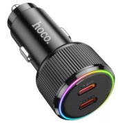 ЗУ-прикуриватель "Hoco NZ14B" 2 USB-C 50W PD 30W+PD 20W с подсветкой