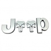 Шильдик JEEP SHK 056 металлический серебряный 132*42 мм