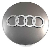 Заглушка KS 018 на диск "Audi", серая, пластик, d 60 mm, 1 шт.
