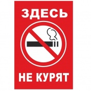 Пластиковая табличка TPO 007 "Здесь не курят" толщина 3 мм 30*20 см