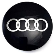 Заглушка KS 017 на диск "Audi", черная, пластик, d 60 mm, 1 шт