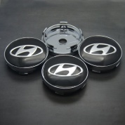 Колпачки на ступицу Hyundai NZDK 007 черные пластик металл 4 шт.