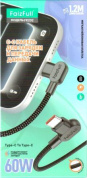 Кабель FaizFull FR202CC 1,2м 60W TC-TC черный нейлон
