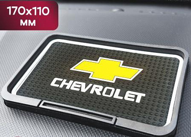 Коврик KPM 002 "Шевроле" на приборную панель малый с бортами силикон 17*11см