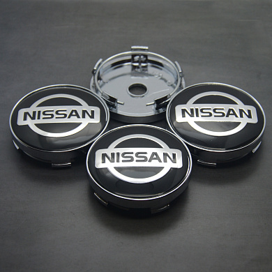 Колпачки на ступицу Nissan NZDK 037 черные пластик металл 4 шт.