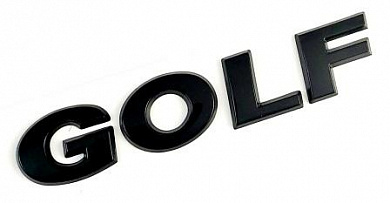 Шильдик эмблема автомобильный SHKP Golf B черный пластик