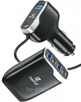 ЗУ-прикуриватель "FaizFull FZ68" (6в1) 96W PD33W USB-A 33W длина кабеля 2м