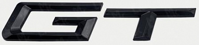 Шильдик автомобильный SHKP "GT black" черный пластик