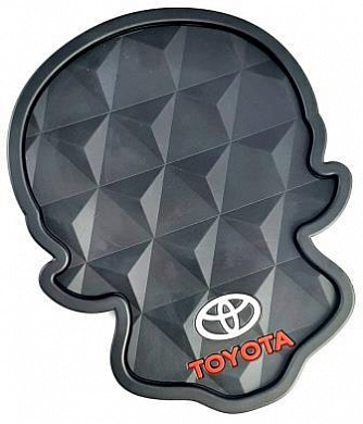 Коврик KPCH 111 противоскользящий в форме черепа "Toyota" с маленькими бортиками рельефная поверхность