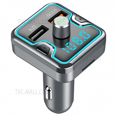 Автомобильный аудио трансмиттер с подсветкой T45Q 2xUSB micro SD LED-индикатор