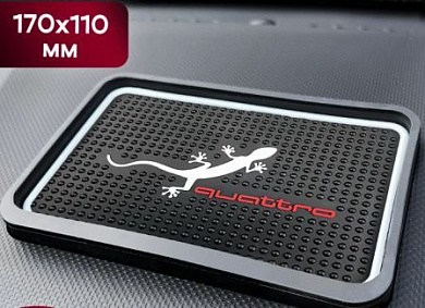 Коврик KPM 026-01 "Quattro №2" на приборную панель малый с бортами силикон 17*11см