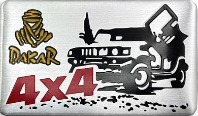 Шильдик SHK 114 "Dakar 4x4" металл размер 80*50мм