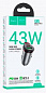 ЗУ-прикуриватель "Hoco NZ16A" 43W USB-C USB-A PD25W QC3.0