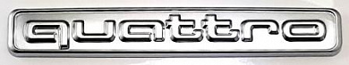 Шильдик SHKP Quattro SS "Ауди Quattro малые", серебро, размер 95*13мм