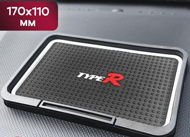 Коврик KPM 017 "Type R" на приборную панель малый с бортами силикон 17*11см