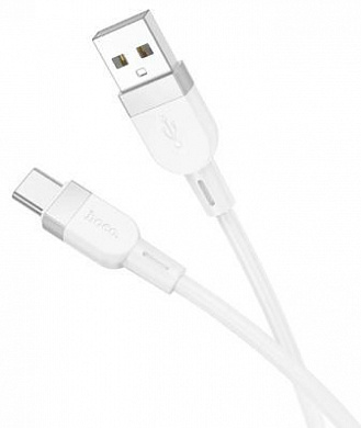 Кабель Hoco X109TW1 USB-TC силиконовая оплетка 3А длина 1м белый