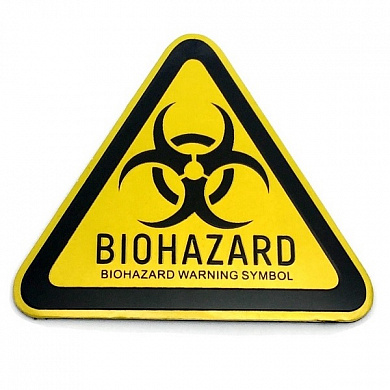 Шильдик Biohazard SHK 090 металлический 58*65 мм